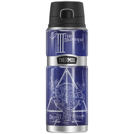 Harry Potter Deathly Hallows Logo THERMOS STAINLESS KING Stainless Steel Drink Bottle, Vacuum insulated & Double Wall, 24oz