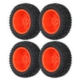 thumbnail image 1 of 1/10 RC Wheels, RC Rubber Tires Rubber Material With Nuts For 1/10 Flat Sports Car Red, 1 of 8