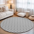 thumbnail image 2 of Round Rugs 3Ft, Dark Grey Morocco Round Area Rug Washable Indoor Throw Carpet, Modern Abstract Classic Geometric Small Non Slip Circle Rug for Bedroom Living Room Home Decor Aesthetic, 2 of 8