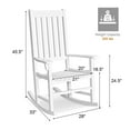 thumbnail image 3 of Giantex Set of 2 Wooden Rocking Chair, Slatted High Back Wood Rocker, White, 3 of 10
