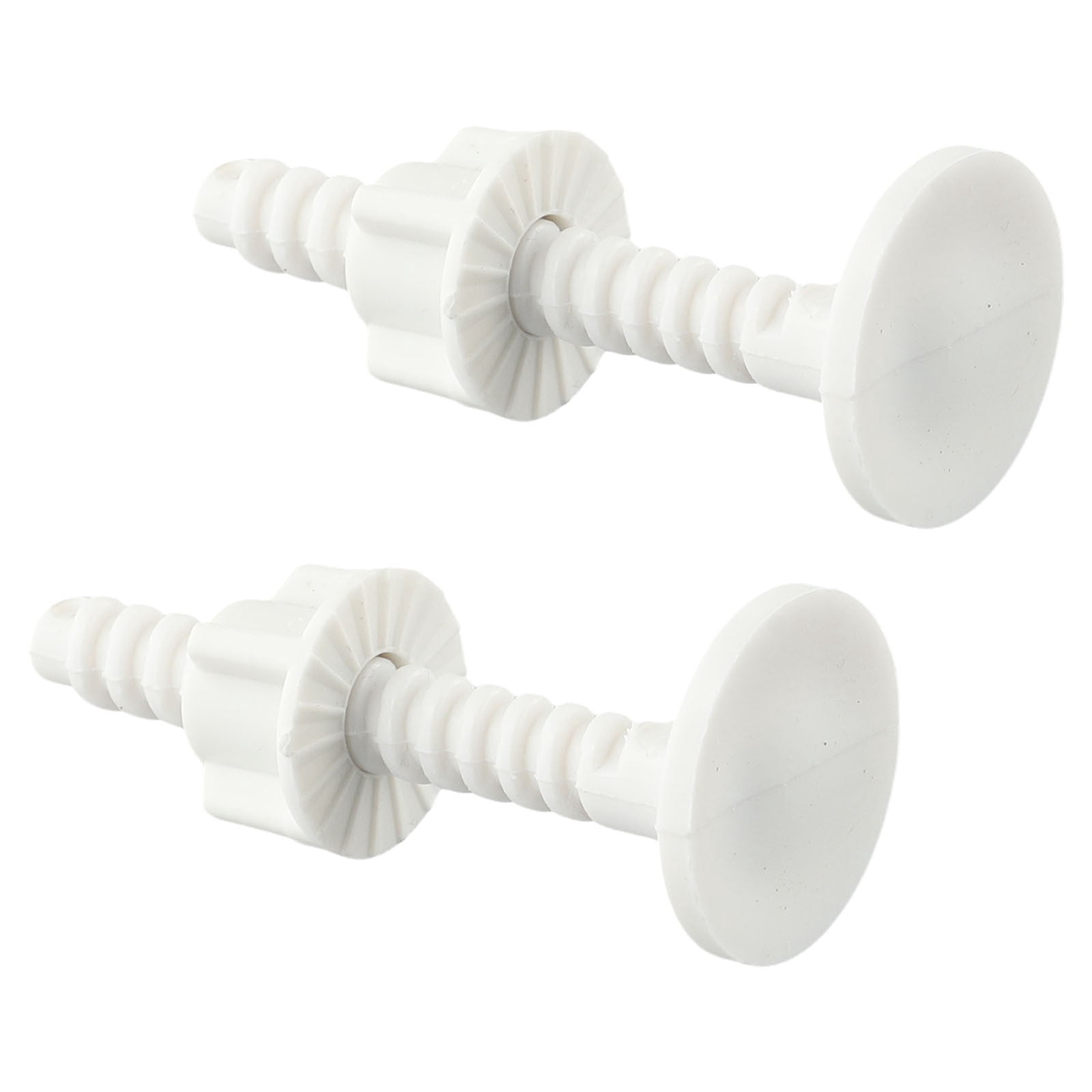 2-Pack White Plastic Toilet Seat Screws And Nuts With Washers – Universal Hinge Fastener Replacement Kit For Mounting Toilet Lids & Seats