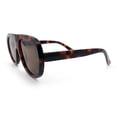 thumbnail image 5 of Retro Futurism Bold Flat Top Thick Plastic Racer Fashion Sunglasses [Tortoise - Brown], 5 of 7