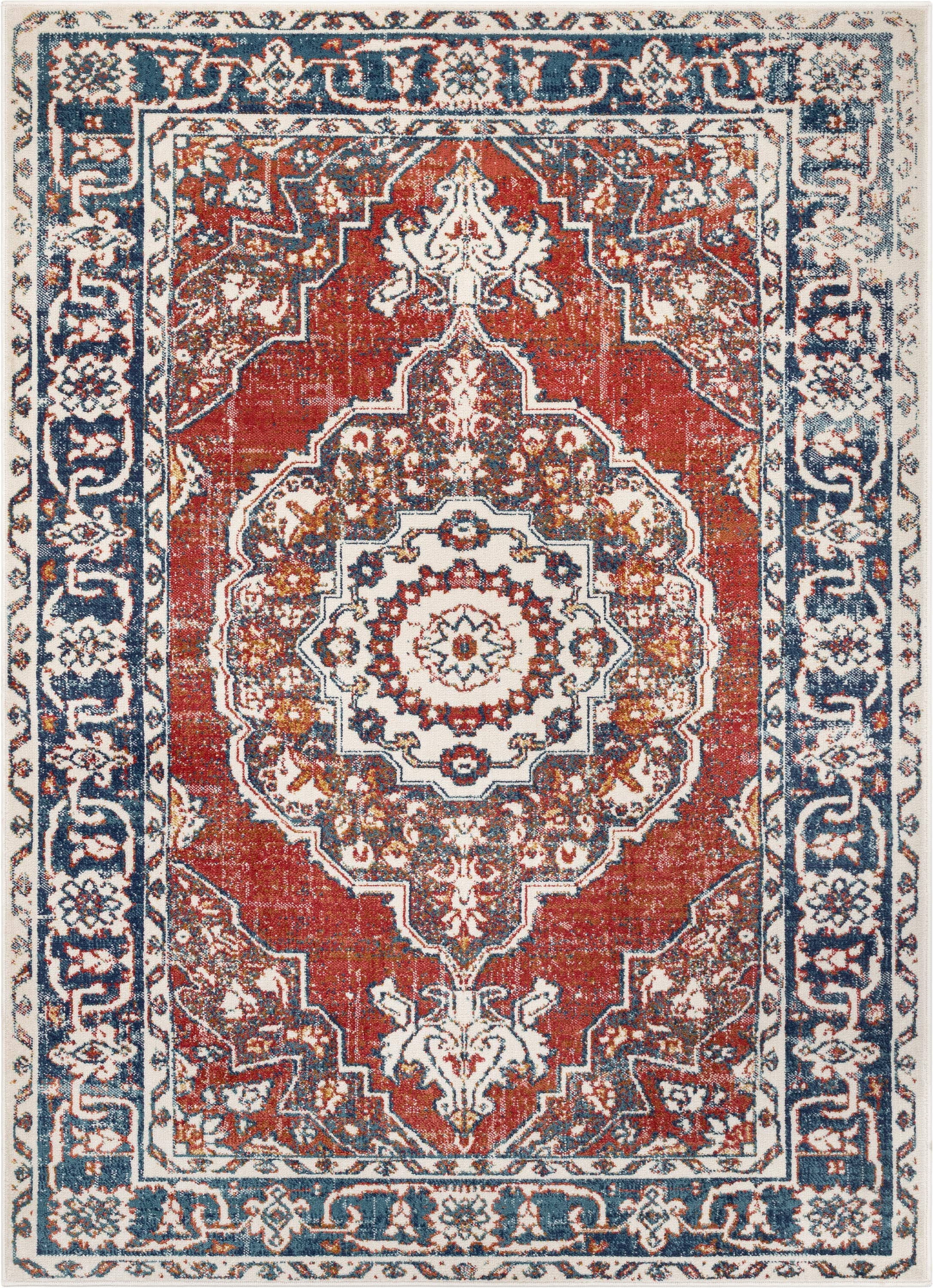 Well Woven Tulsa Arco Medallion Oriental Red Blue 2'3" x 7'3" Runner Area Rug