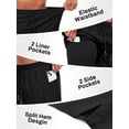 thumbnail image 4 of Cadmus Men's Swim Trunks with Compression Liner 9 Inch Inseam Mens Bathing Suit Quick Dry Beach Shorts Board Shorts,Black,XL, 4 of 12
