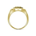 thumbnail image 2 of 10kt Yellow Gold Mens Round Brown Diamond Square Ring 1/2 Cttw, 2 of 2