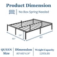 thumbnail image 6 of Siblance 14 inch Queen Metal Platform Bed Frame, Heavy Duty, No Box Spring, Noise Free, Easy Assembly, Black, 6 of 8