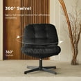 thumbnail image 4 of Nouhaus Balloon Criss Cross Chair, Cross Legged Swivel Vanity Chair with Wide Comfy Padded Seat, Armless No Wheels Fabric Modern Home Lounge Chairs for Living Room,Bedroom, 4 of 7
