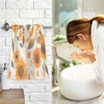 thumbnail image 7 of Yayeee 2 Pack Hand Towels for Bathroom 100% Cotton 16" x 28" Soft Absorbent Kitchen Towel, Watercolor Sunflowers and Leaves, 7 of 7