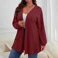 thumbnail image 4 of Kaemgyyd Women’s Fall Fashion Cardigan Lightweight Soft Ribbed Knit Cardigan Long Sleeve Open Front Plus Size Sweater Coat Xl-5Xl, 4 of 7