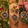 thumbnail image 2 of Simulated Cracked Snowy Tree Trunk Christmas Ornament,Resin Raccoon Tree Hole Hanging Pendant,Frosted Hollow Log Decor,Woodland Wildlife Holiday Tree Hanging Decoration, 2 of 7