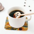 thumbnail image 5 of Zufioo Sunflower Field Art Print Leather Coaster Set, Decorative PVC Coasters 4-pack - Scald and Stain-resistant, Suitable for Home, Cafes, Restaurants-Square, 5 of 6
