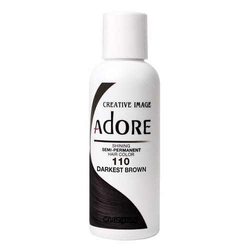 Semi-Permanent Haircolor #110 Darkest Brown by Adore, 4 Oz