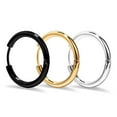 thumbnail image 3 of Anvazise 1 Pair Stainless Steel Fashion Punk Unisex Ear Hoop Circle Earrings Jewelry Gift Golden 2.5mm x 14mm, 3 of 13