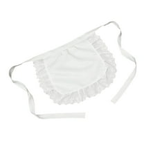 Ruffled White Aprons Women Waist Aprons M Aid Half Apron M Aid Apron Cooking Waist Apron