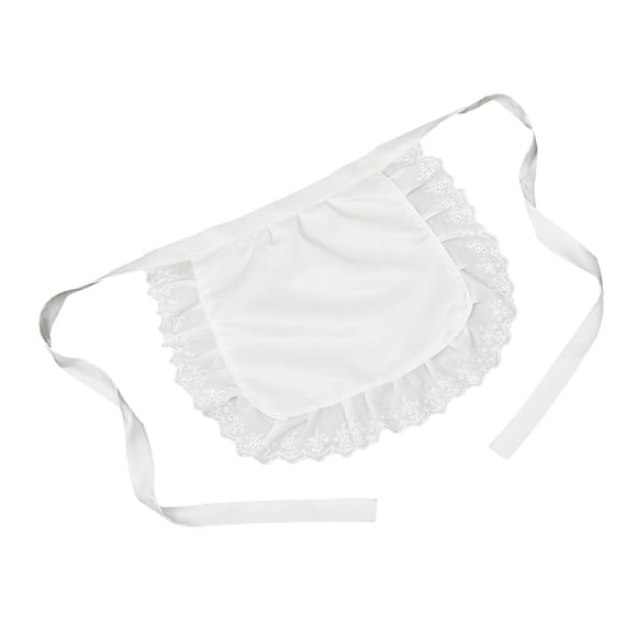 Ruffled White Aprons Women Waist Aprons M Aid Cosplay Costume Half Apron M Aid Cosplay Apron Cooking Waist Apron