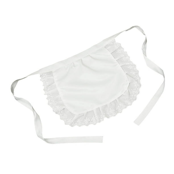 Delantales Blancos Con Volantes Delantales De Cintura Para Mujer M Aid Cosplay Disfraz Delantal Medio M Aid Cosplay Delantal Delantal De Cocina