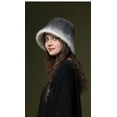 thumbnail image 3 of Faux Fur Furry Bucket Hats for Women Girls, Winter Plush Fisherman Hat Warm Outdoor Cap, 3 of 4