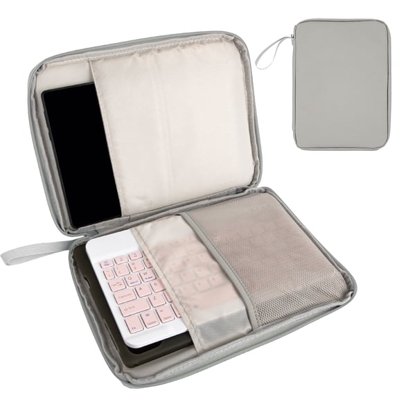 10.9‑Inch Single‑Piece Travel Carrying Bag, Lightweight Large‑Capacity Protective Pouch for 10 Inch Tablet Daily Use,Gray