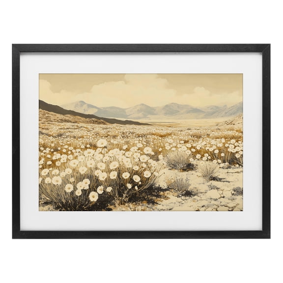 Stupell Industries Rustic Lodge Desert Wildflowers in Golden Valley Black Framed Print Under Glass, 20 x 14, by Franklyn Gregory