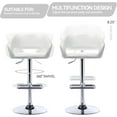 thumbnail image 5 of Wubio Adjustable Bar Stool with Hollow Back and Arms, Modern PU Leather Swivel Barstool, Airlift Counter Height Bar Chair for Kitchen Dining Room (Pearl White), 5 of 18
