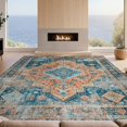 thumbnail image 2 of Design&I 4'x6' Ultra Soft Area Rug, Oriental Boho Abstract Medallion With Distressed Vintage Mosaic None Fluffy Washable Non Shedding for Bedroom Living Room Home Office, 2 of 7