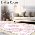 thumbnail image 2 of ODIKA 6'x9' Machine Washable Non-Slip Area Rug, Enchanted Blossom Medallion Motif with Petal Swirl Accents High Traffic Rug, Pink, 568149, 2 of 7