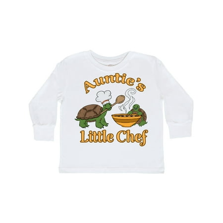 

Inktastic Auntie s Little Chef with Cute Turtles Gift Toddler Boy or Toddler Girl Long Sleeve T-Shirt