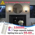 thumbnail image 2 of Battery Operated Wall Sconce Set Of 2, Wireless Wall Sconce With Remote Control, 10000mAh Rechargeable Wall Sconce RGB Dimmable Bathroom Light Fixtures With Double Clear Glass Shade For Mirror Bedroom, 2 of 10