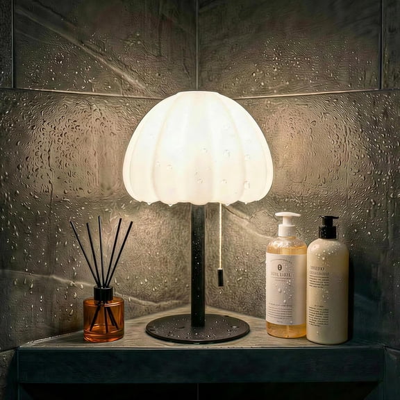 Rechargeable Waterproof Shower Lamp, IP65 Cordless Touch Dimmable Bathroom Lamp, Outdoor Table Lamp with 16 Colors Lights & 2000mAh Battery for Shower, Bedroom, Camping