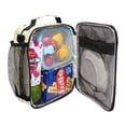 thumbnail image 4 of Insulated Square Lunch Bag with Side Mesh Pocket Fashion Lunch Box Reusable Lunch Tote 10.5" x9.5" x3.5" Cute Bees and Honeycomb Pattern, 4 of 6