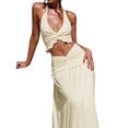 thumbnail image 4 of Women'S Maxi Skirt Set 2 Piece Outfits Sleeveless Strap Top Maxi Skirt Vacation Skirt Set Color XS, 4 of 8