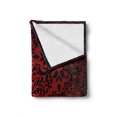 thumbnail image 2 of Oriental Soft Flannel Fleece Throw Blanket, Mandala Inspired Curly Flowers and Leaves Details Frame Illustration, Cozy Plush for Indoor and Outdoor Use, 50" x 60", Vermilion and Black, by Ambesonne, 2 of 6