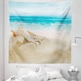 thumbnail image 1 of Seashells Tapestry, Pastel Toned Beach Scene and Waves Summer Season Holiday Vacation Theme, Fabric Wall Hanging Decor for Bedroom Living Room Dorm, 5 Sizes, Multicolor, by Ambesonne, 1 of 1