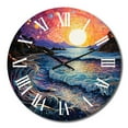 thumbnail image 2 of Designart "Colorful Beach horizon II" Nautical & Beach Oversized Wall Clock, 2 of 5