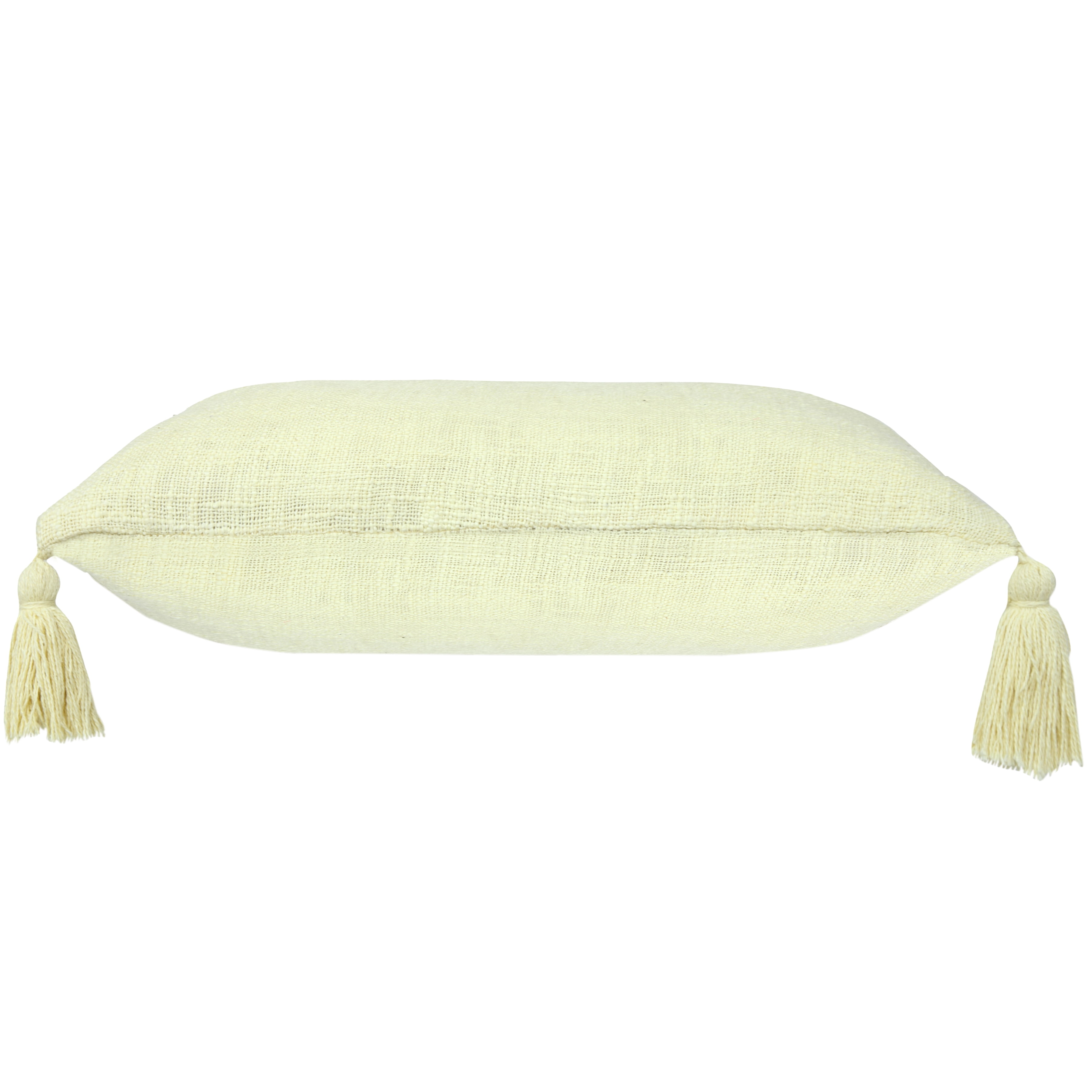 Harlow Hill Hampton 20" x 20" Solid Cotton Adult Decorative Feather Filled Pillow, Light Yellow