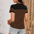 thumbnail image 5 of Hilenly Women's Short Sleeve Striped Shirt Summer Crewneck T Shirts Basic Tees Tops, 5 of 7