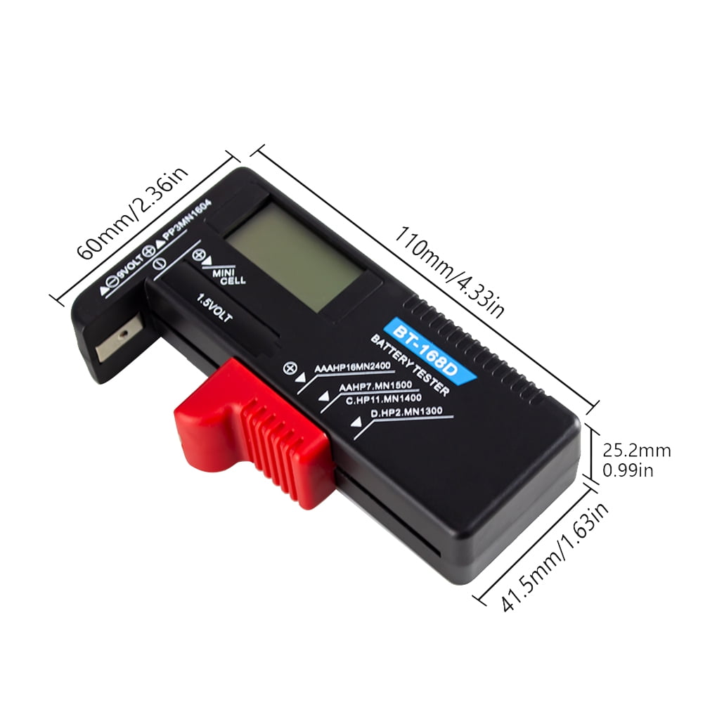 Battery Tester Digital LCD Universal Battery Checker for AA AAA C D 9V 1.5V  Button Cell Batteries 