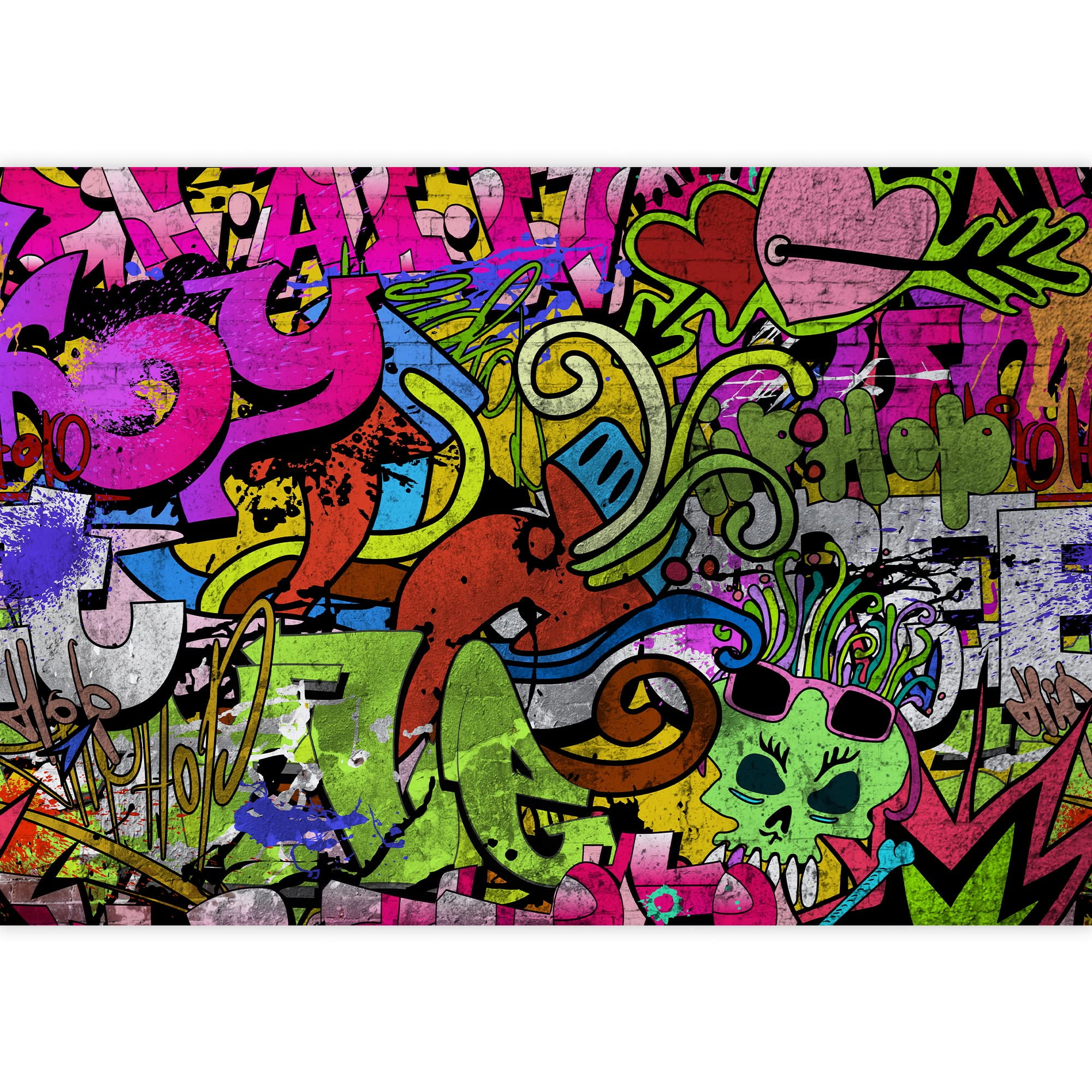 wall26 - Colorful Graffiti - Large Wall Mural, Removable Peel and Stick Wallpaper, Home Decor - 100x144 inches