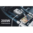 thumbnail image 6 of FOVAL 200W Car Power Inverter DC 12V to 110V AC Converter with 4 USB Ports Car Laptop Charger, Car Adapter for Plug Outlet (Gray), 6 of 7