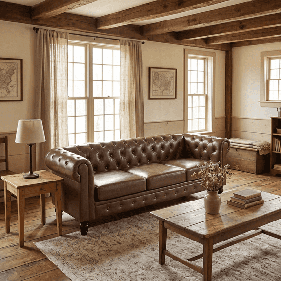 PureDashio 88.2" Traditional Chesterfield 3-Seat Sofa, Faux Leather Tufted Couch with Removable Washable Cushions, Solid Wood Legs for Living Room
