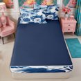 thumbnail image 4 of Manfei Boho Flowers Zipper Queen Comforter Set with Fitted Sheet and 2 Pillowcases,Hawaiian Tropical Botanical Zipper Bedding Set,Reversible, 4 of 7