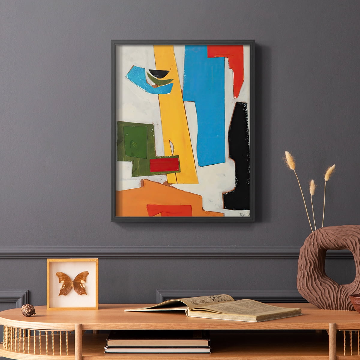 Andalusian Village Framed Print in Black Solid Wood Framed Print No Nail Hanging