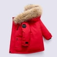 thumbnail image 5 of SUYIDA Mid Length Padded Jacket for Boys Insulated Outerwear With Hood Big and Medium Sized Children Youth Winter Coat - Red, 5 of 5