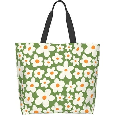 Floral Polyester Shoulder Bag, Green