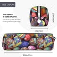 thumbnail image 3 of Cauagu Easter Eggs1 Print Leather Pencil Pen Case - Stationery Bag Portable Stationery Bag Big Capacity Pencil Pouch Cosmetic Organizer Bag for Men & Women, 3 of 7