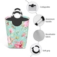 thumbnail image 4 of YFYANG 50L Foldable Laundry Hamper, Waterproof Oxford Fabric Green Vintage Watercolor Flower Laundry Bag Laundry Baskets, 4 of 6