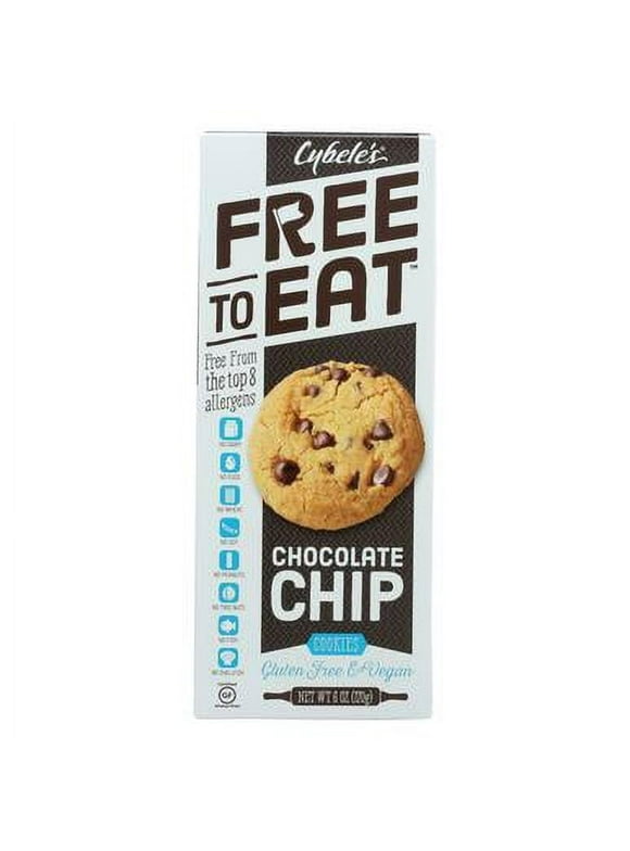 Cybeles Free to Eat, Gluten-Free & Vegan, Soft-Baked, Chocolate Chip Cookies, 6oz, 12 Count