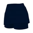 thumbnail image 5 of MIXUE Womens Skirts Solid Color High Waist Pocket Athletic Leggings Two Piece Set V Neck Sports Fashion Workout Bottoms Skirt Streetwear,Blue,XL, 5 of 5