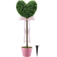 thumbnail image 6 of Heart Shaped Boxwood Topiary Tree, 2.5ft Artificial Faux Plant in Black Pot, Indoor Outdoor Valentine's Day and Porch Decor, 6 of 7
