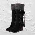 thumbnail image 5 of Dytern Winter,Women High Boots Fashion Slipsole High Boots Girl Tassel Boots Winter Snow Boots (Black Size 39), 5 of 10